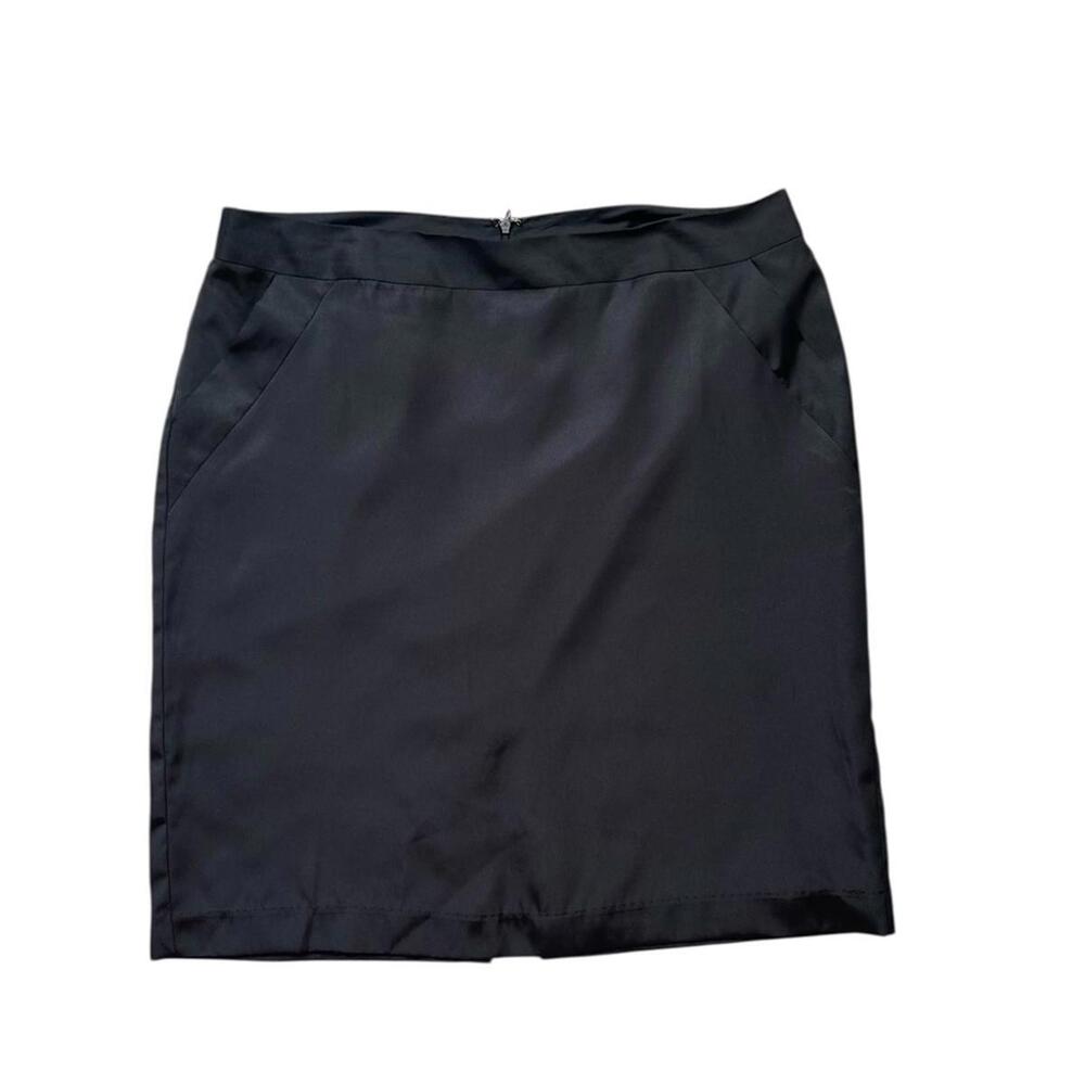 Jaclyn Smith Vintage Black Pencil Skirt Pockets Size 16 Office Siren Corpcore